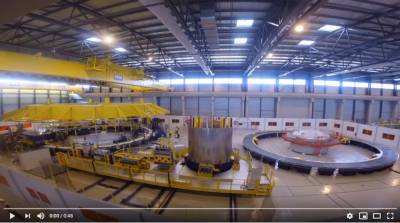 Time lapse from inside the Poloidal Field Coils Winding Facility
